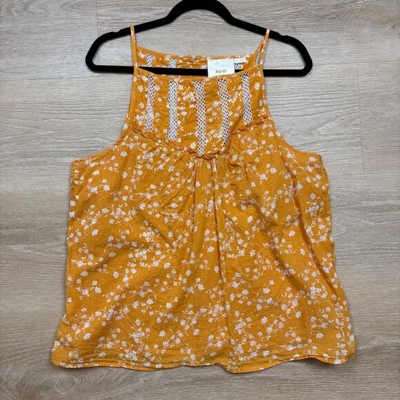 Anthropologie Tops - Anthropologie Maeve Med Martell Floral Tank Blouse Women’s‎ XL Color Marigold